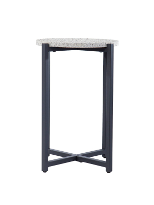 Halpy Round Accent Table Black - Aiden Lane