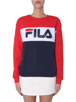 Fila Leah Logo Print Colour Block Crewneck Sweatshirt