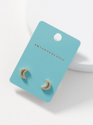 Crescent Moon Post Earrings