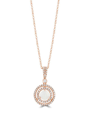 Effy Aurora 14k Rose Gold Opal And Diamond Pendant, 0.67 Tcw