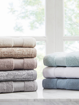 28"x54" Melange Cotton Yarn Dyed Jacquard Towel Set Gray