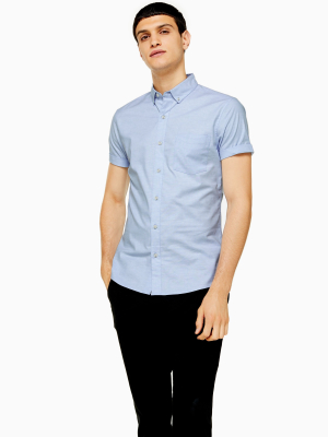 Light Blue Stretch Skinny Oxford Shirt