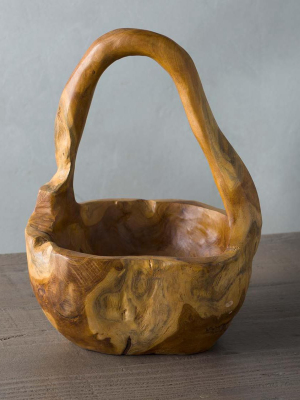 Vivaterra Large Teak Root Of The Earth Handcrafted Basket