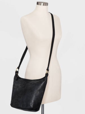 Bolo Zip Closure Hobo Handbag - Black