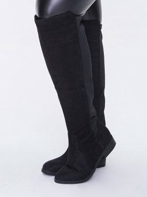 Faux Suede Knee-high Boots (wide)