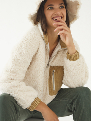 Abbi Corduroy-trimmed Sherpa Jacket