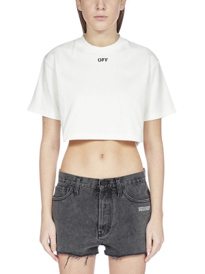 Off-white Logo Print Cropped T-shirt