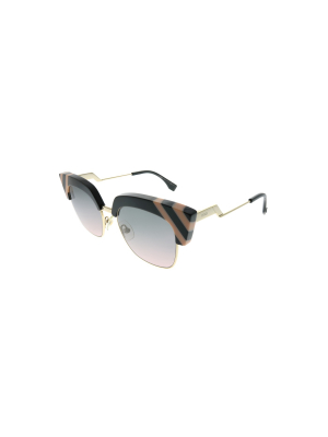 Fendi Waves Ff 0241 Kb7 Womens Cat-eye Sunglasses Grey Pink 50mm