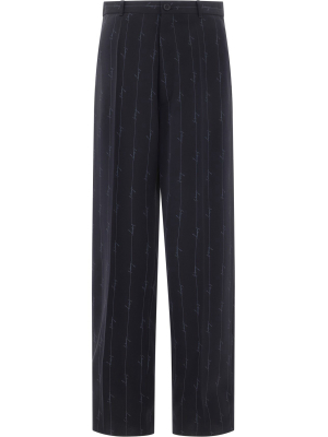 Balenciaga Logo Striped Tailored Pants