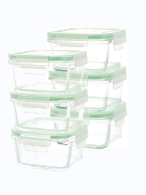 Kinetic Go Green Glassworks Square Food Storage Container Set - 37oz