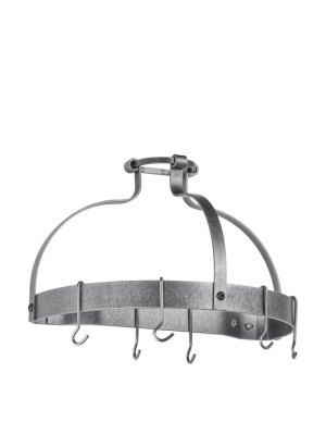 Enclume Dutch Crown Wall-mounted Pot Rack, Hammered Steel