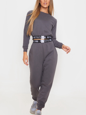 Prettylittlething Charcoal Grey Lounge Jogger