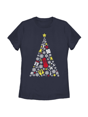 Women's Nintendo Christmas Evergreen Mario T-shirt