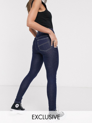 Collusion X001 Highwaisted Skinny Jeans In Indigo