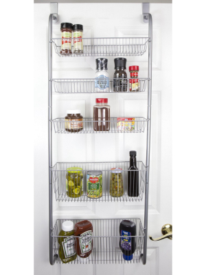 Home Basics Over The Door Kitchen Pantry Organizer, Grey