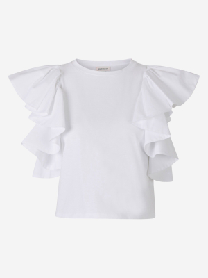 Alexander Mcqueen Ruffled Sleeve Top