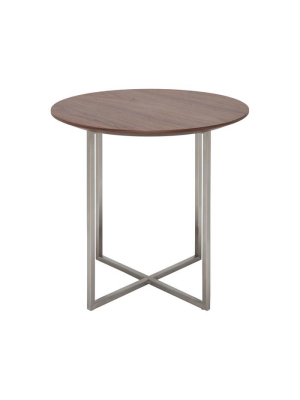 Dixon Walnut Wood Side Table