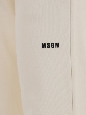 Msgm Logo Printed Drawstring Pants