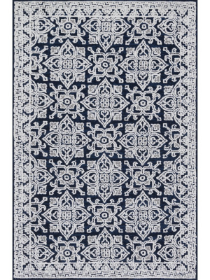 Lotus Midnight Silver Rug