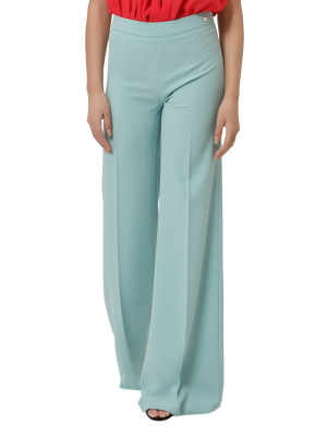 Elisabetta Franchi Logo Detail Wide Leg Trousers