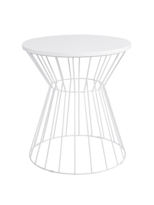 Bent Metal Side Table White - Adore Decor