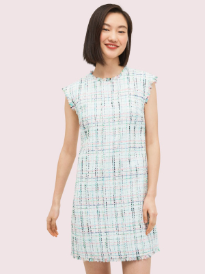 Pastel Tweed Shift Dress