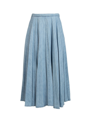 Miu Miu Pleated Denim Skirt