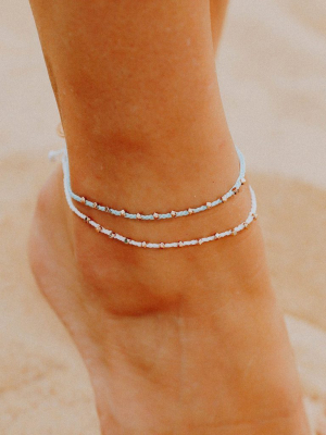 Rose Gold Stitched Beaded Anklet