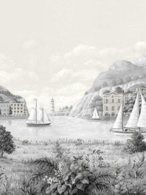 Safe Harbor Wall Mural In Grey And Neutral From The Murals Resource Library By York Wallcoverings