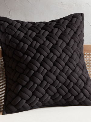 20" Jersey Black Interknit Pillow