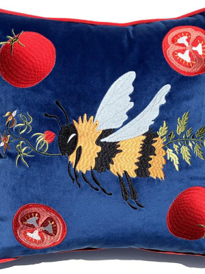 Julie's Bumblebees - Velvet Cushion Cover