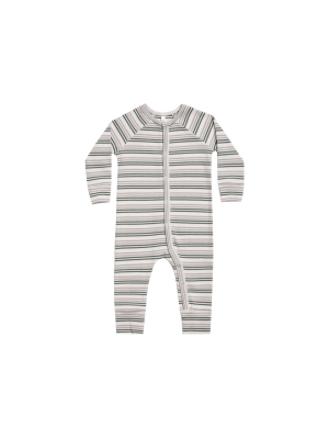 Rylee + Cru Striped Pajama Longjohn - Forest Warm Grey