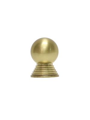 Betsy Simple Round Knob W/ Tiered Stem In Antique Brass