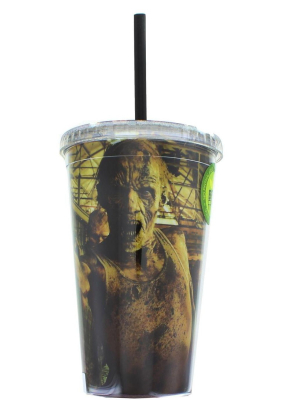 Just Funky The Walking Dead Zombies 16oz Carnival Cup W/ Straw & Lid