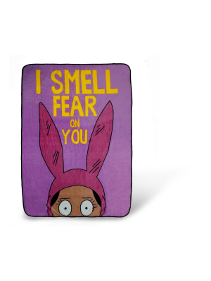 Surreal Entertainment Bob's Burgers Louise Throw Blanket | I Smell Fear On You | 64 X 44 Inches