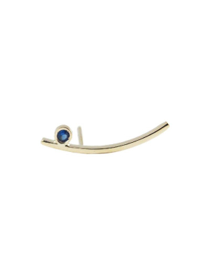 Sapphire Long Curved Bar Stud (single)