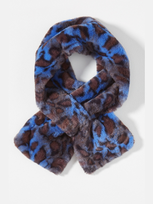 Auben Leopard Faux Fur Scarf