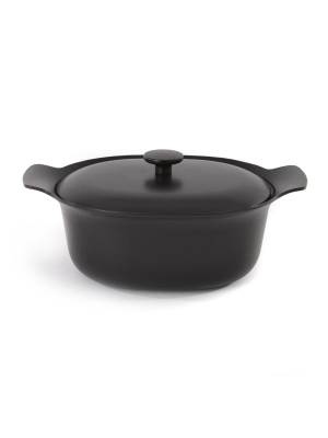 Berghoff Ron 11" Cast Iron Covered Casserole 5.5 Qt, Black