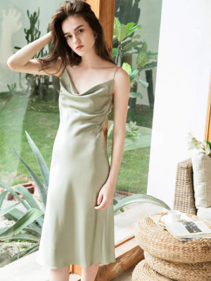 Pistachio Green Midi Slip Dress