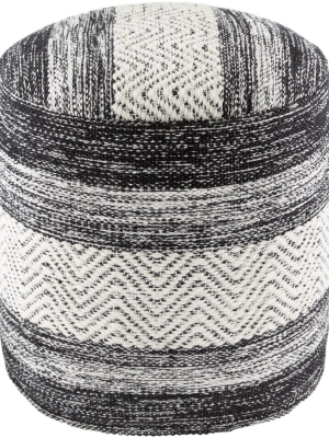 Levi Woven Pouf In Beige