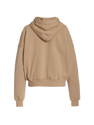 Oversized Cropped Cotton Hoodie