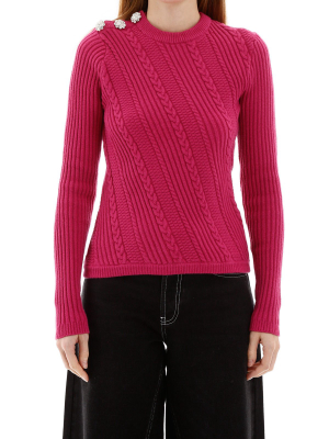 Ganni Embellished Button Knitted Sweater