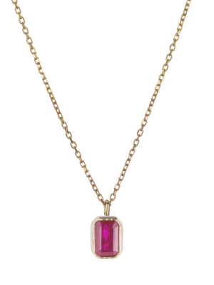 Emerald Cut Ruby Wisp Necklace