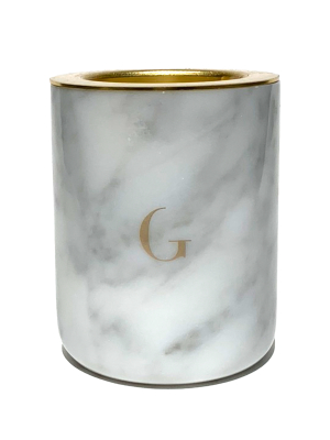 Marble Scented Candle In Carrera White