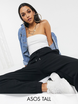 Asos Design Tall Lounge Black Brushed Jogger