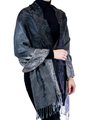 Jones New York Paisley Ombre Shawl With Fringes