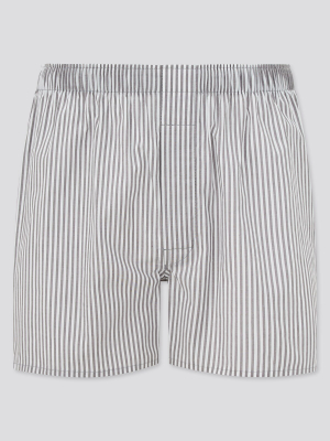 Men Woven Striped Boxers