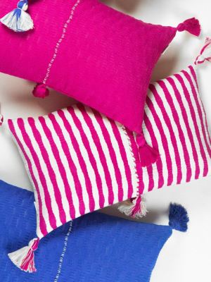 Antigua Pillow - Fuchsia Pink Stripe