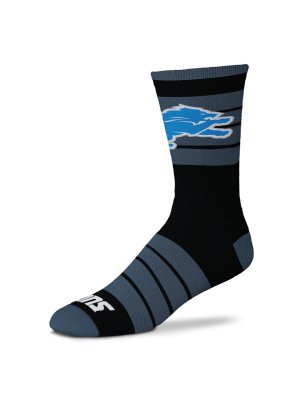 Nfl Detroit Lions Black Crew Socks - L