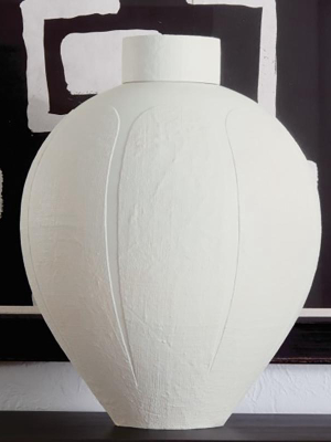 Studio A Linen Jar - Soft White